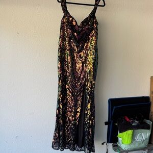 Elegant Multicolor Sequin Prom Dress